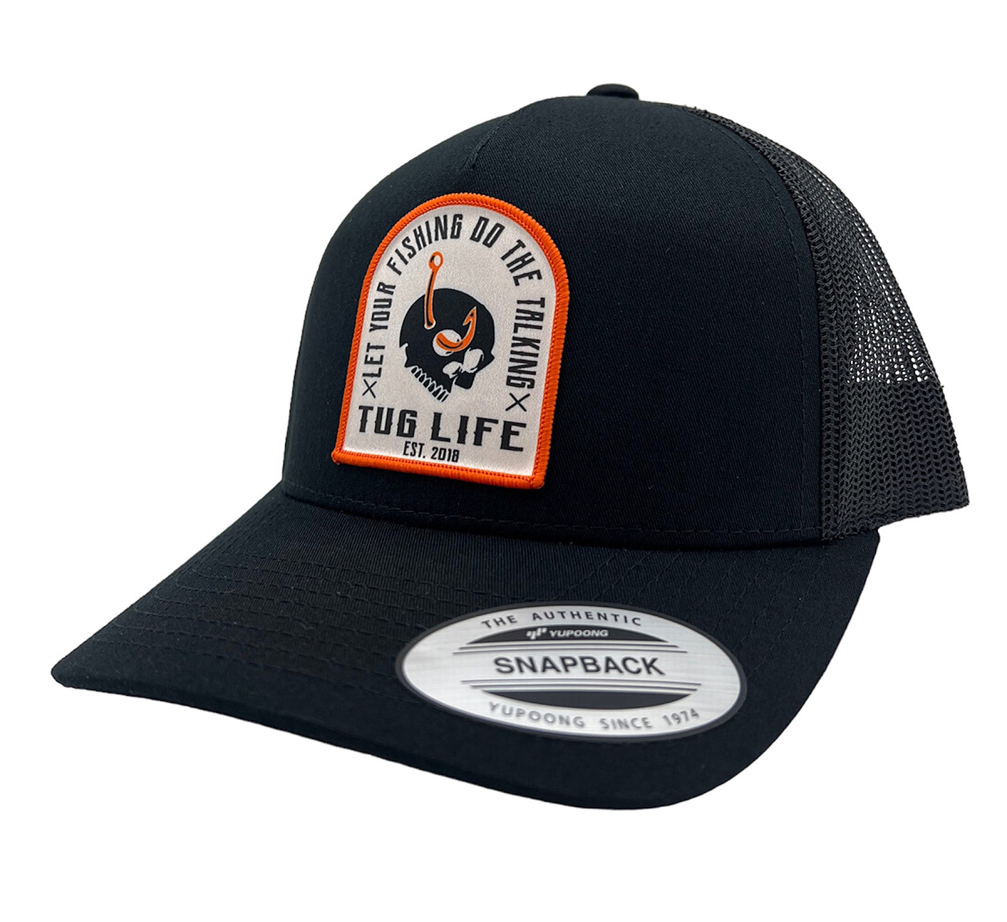 “Let Your fishing do the talking” trucker snapback