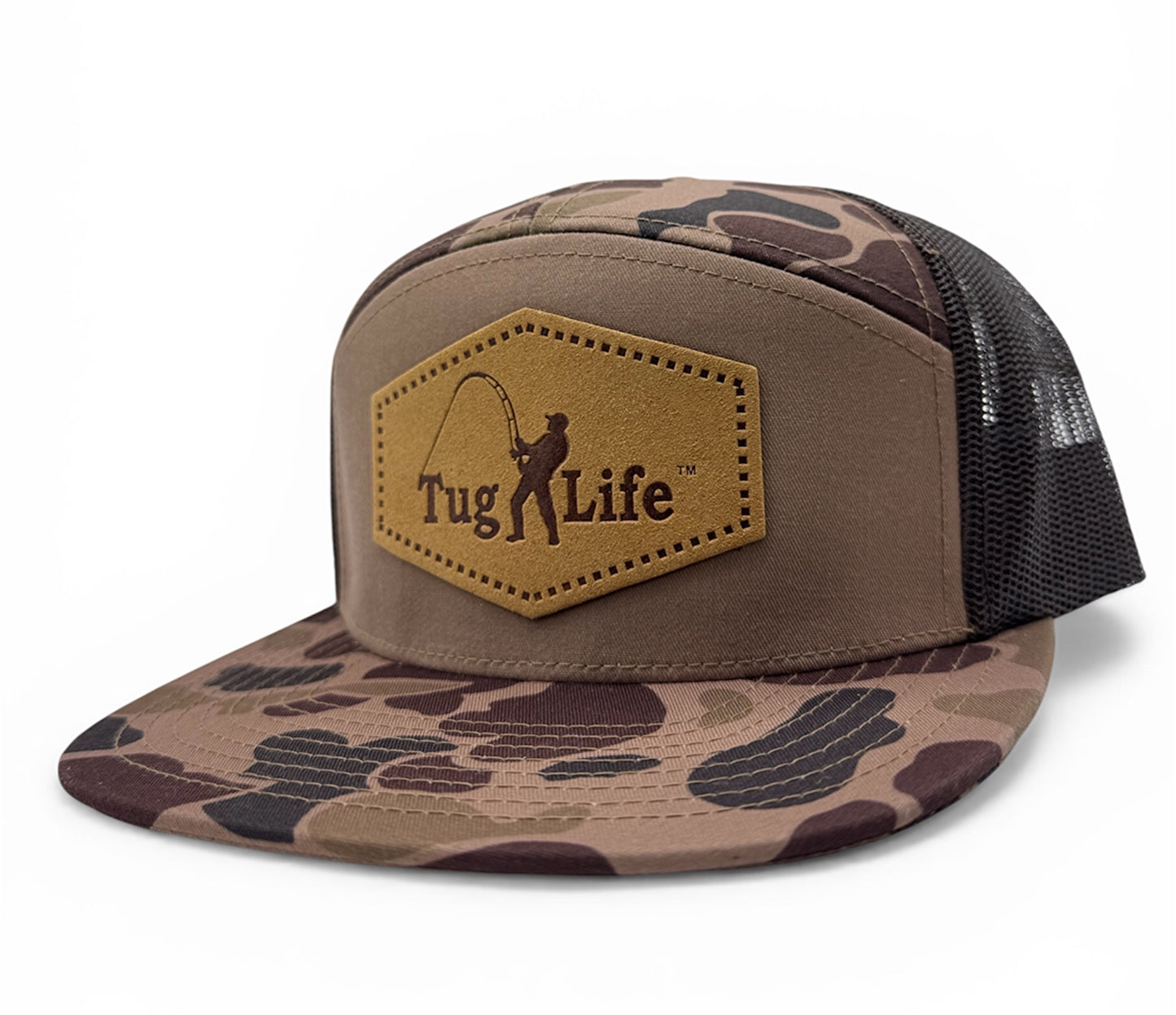 Bark Duck camo/brown 7-Panel trucker