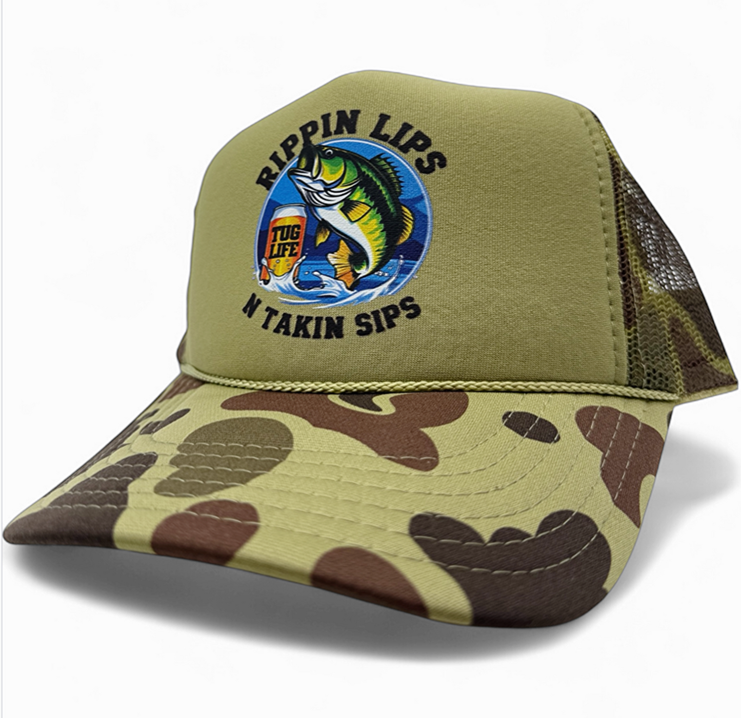 Rippin Lips & Takin sips foam trucker snapback