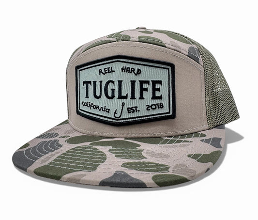 7 panel marsh duck camo trucker Flatbill SnapBack