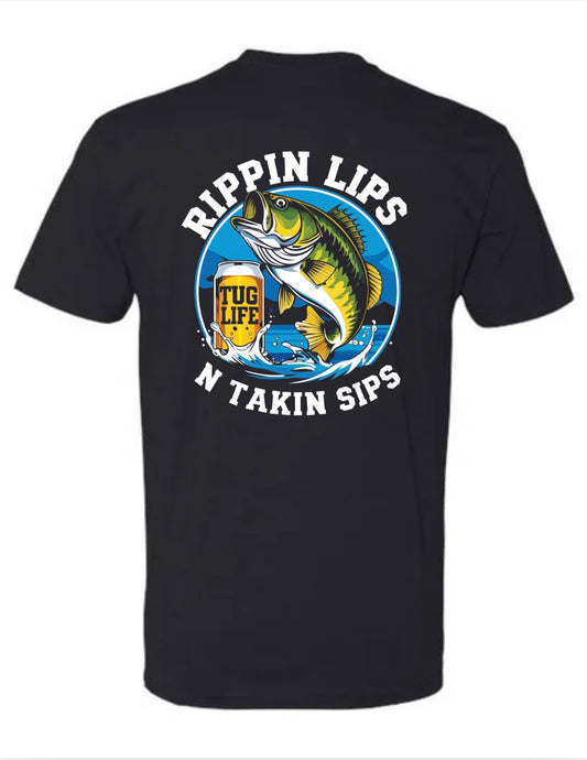 Men’s Rippin Lips N Takin sips tee