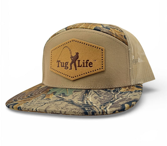 7 panel Reeltree/khaki trucker Flatbill SnapBack