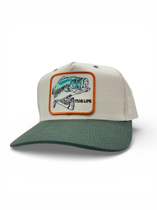 Cream/Green baseball cap snapback