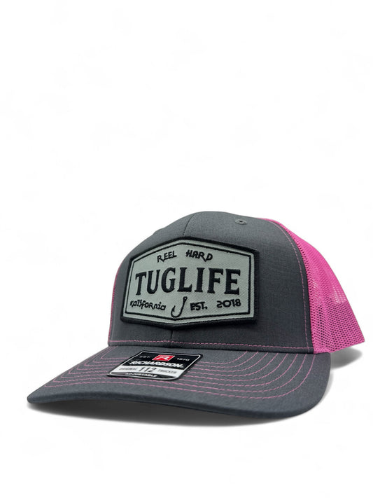 Reel hard pink trucker snapback