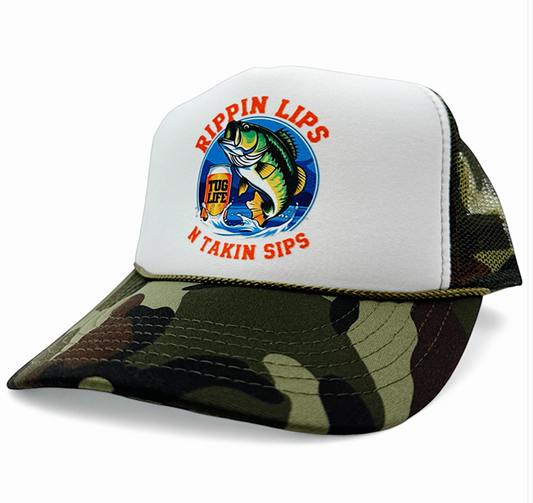 Rippin Lips & Takin sips foam trucker snapback