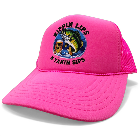 Rippin Lips & Takin sips foam trucker snapback